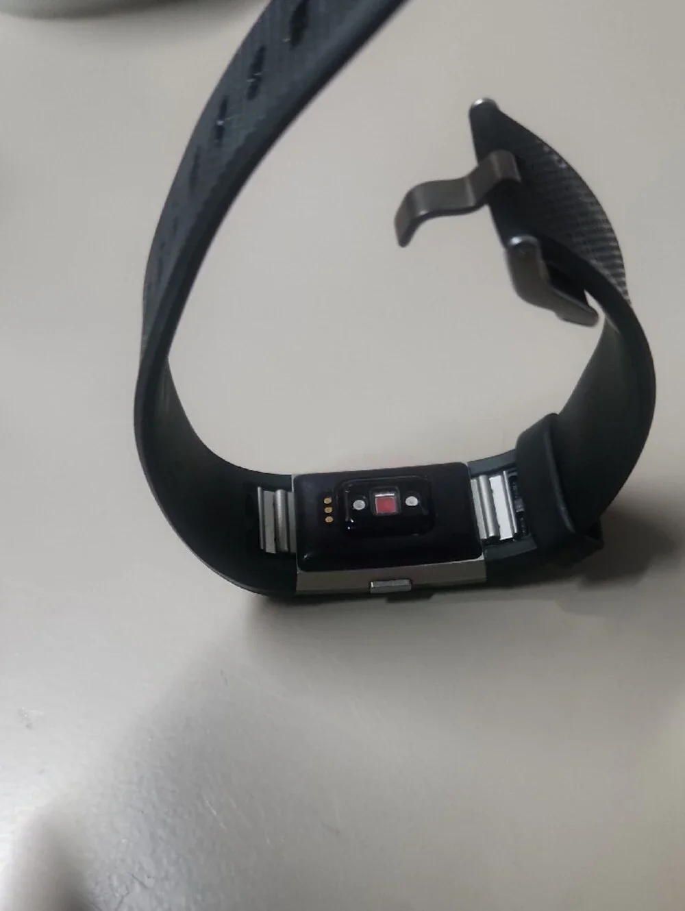 Black Fitness Smartwatch with Textured Silicone Band